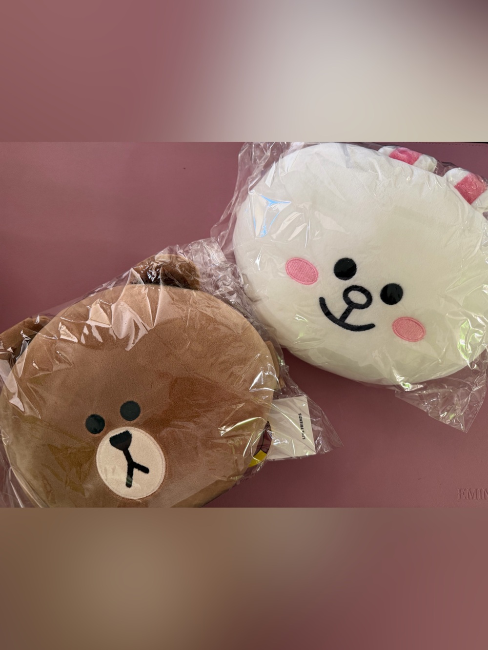 BNWT Line Friends Brown and Cony Headrest for Car Seat (Set of 2)